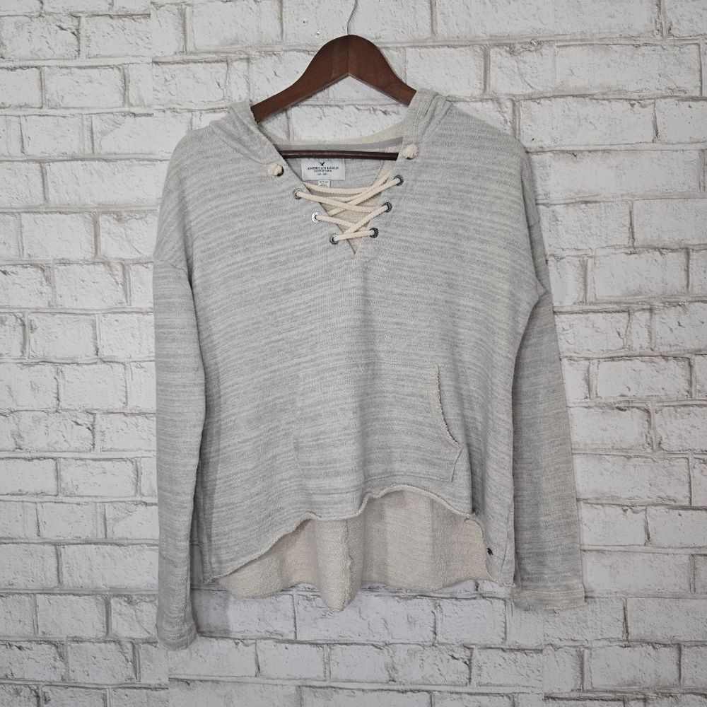 AEO lace‎ up hooded sweatshirt